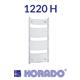 Handdoekradiator wit rond 1220 hoog middenaansl