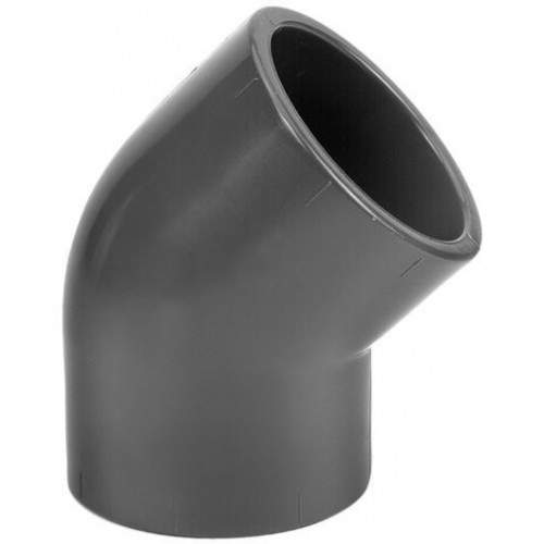 universeel HIV016 pvc druk 45° lijmbocht zwart ø16