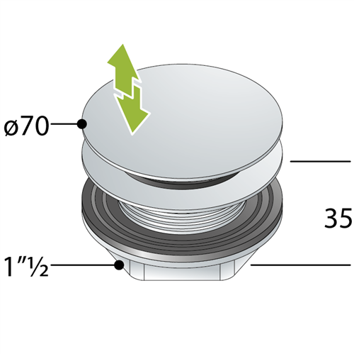 omp 85680606 clickplug zonder overloop 6/4 chroom