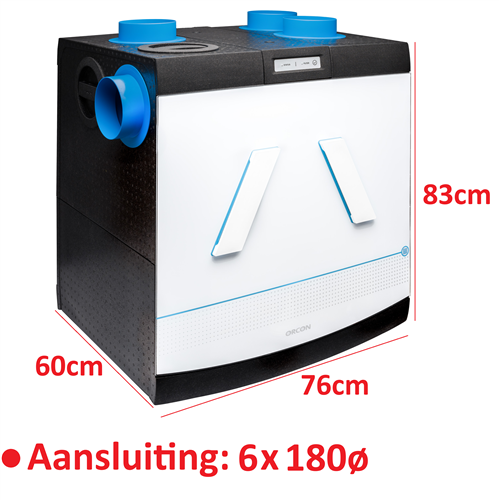 orcon 22000100 WTW h89xb76xd60 6x180ø HRC 500m³/h