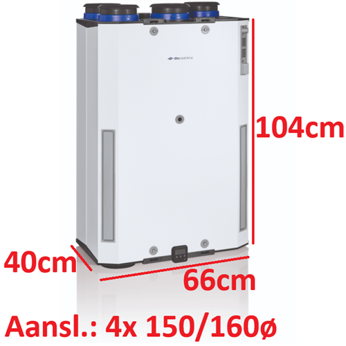 itho 0300501 WTW per. h103xb40x70cm HRU 300m³/h