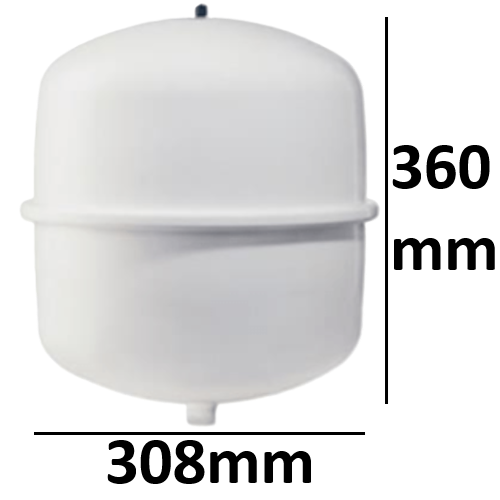 expansievat 7201205 18 ltr 0,5 bar wit