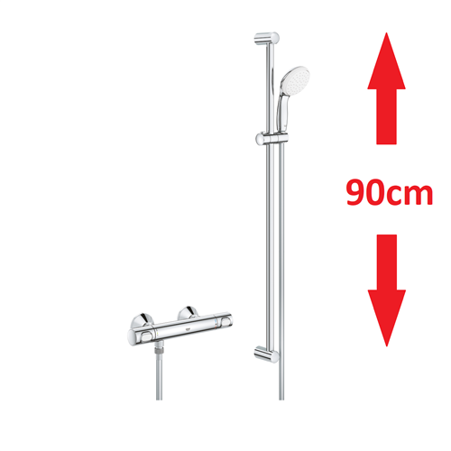 grohe 34797001 douchetherm 500 glijstang set 90cm