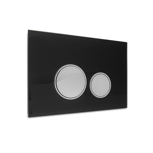 dyn 100084 spoelt. circle zwart glas chr.