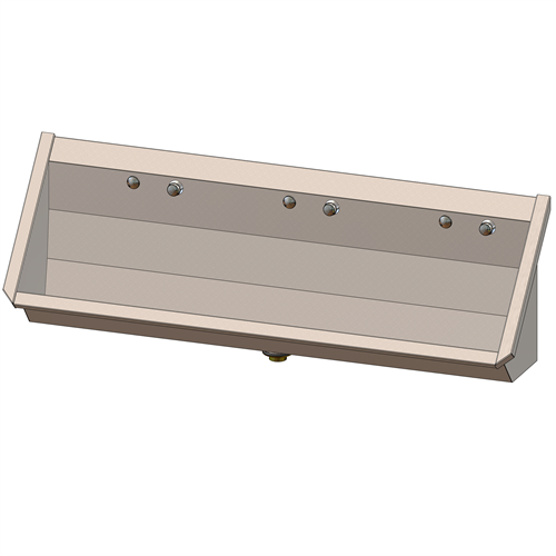 intersan URC4-M3 rvs wandurinoir 240cm 4 drukknop