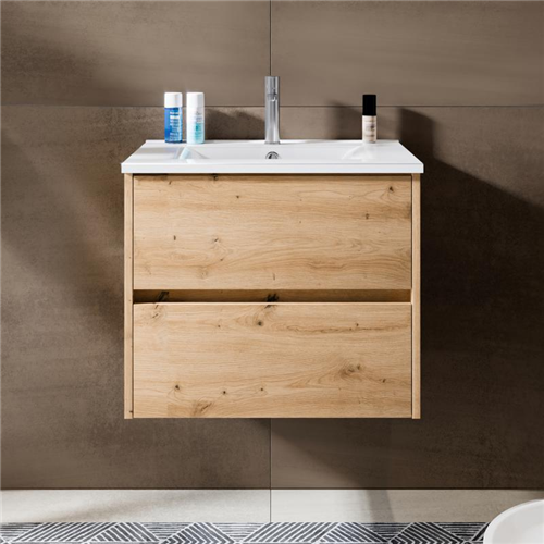 porto F014005DP6 Slim 60x36x52cmMeubel 2Lad NatOak
