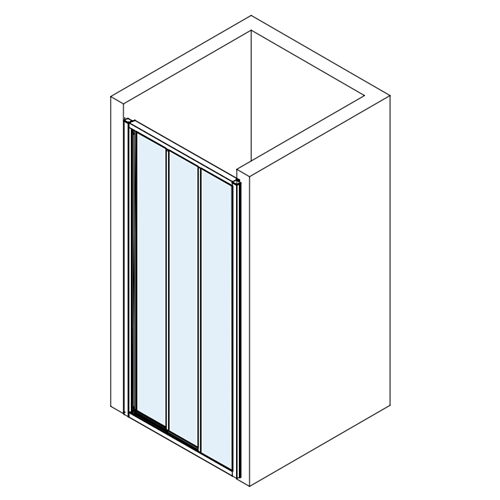 SK Edge KX12950 schuifdeur 940-960mm gl.zilver