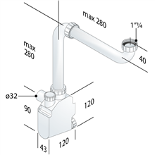 omp 16505005 ruimtebesparende sifon 5/4 x 32