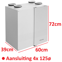 orcon 22000020 WTW h72xb60xd39 4x125ø HRC 220m³/h