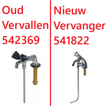 gev 541822 barspoelkraan uitloop 140mm koud
