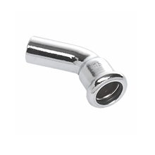 sanha 11604015 cv chroom pres 45° spiebocht 15x15