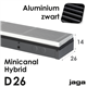 jaga minicanal hybrid alu.zwart d14x26x130cm 1949w