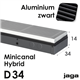 jaga minicanal hybrid alu.zwart d14x34x130cm 2519w